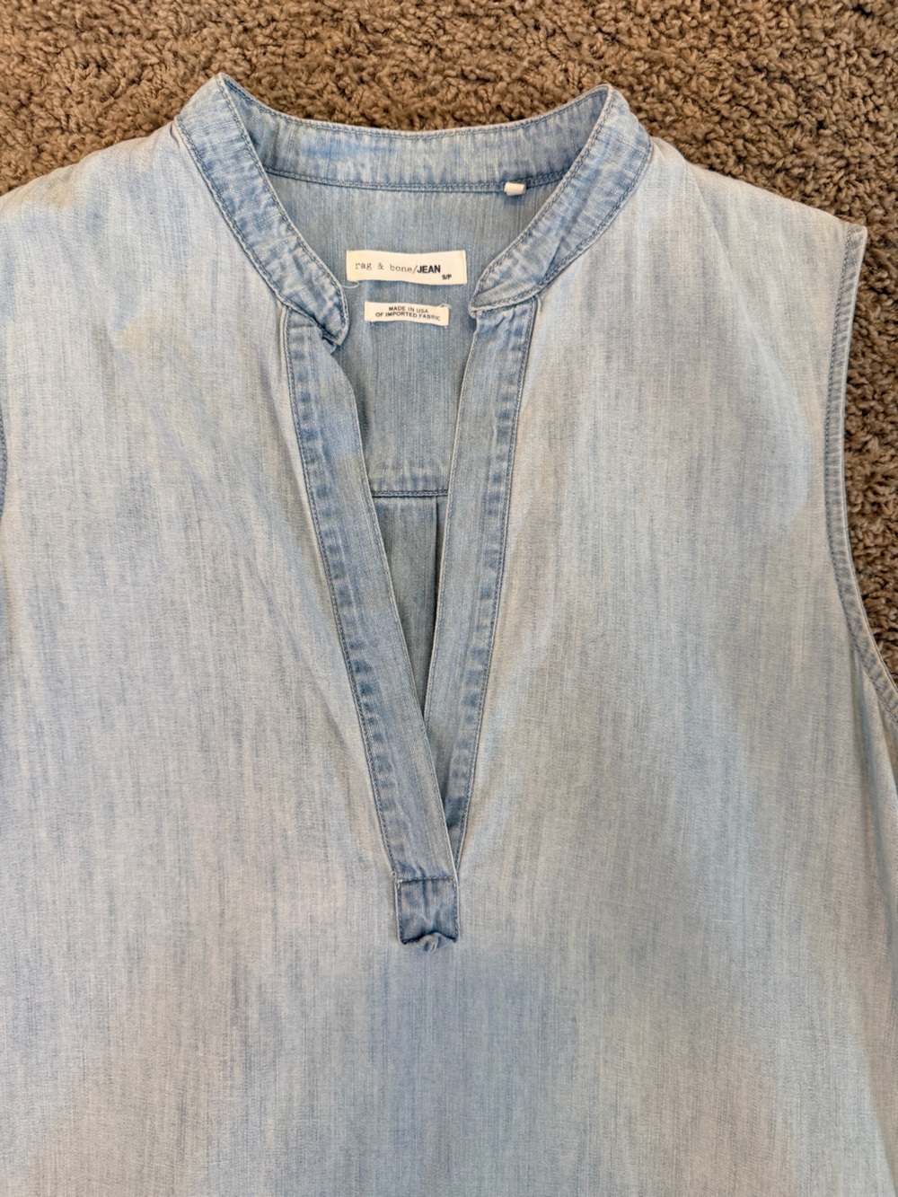 Rag & Bone Sleeveless Chambray Dress - Picture 2 of 7